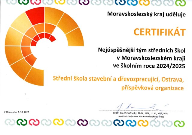 Ocenění nejúspěšnějších žáků  a týmu středních škol v Moravskoslezském kraji