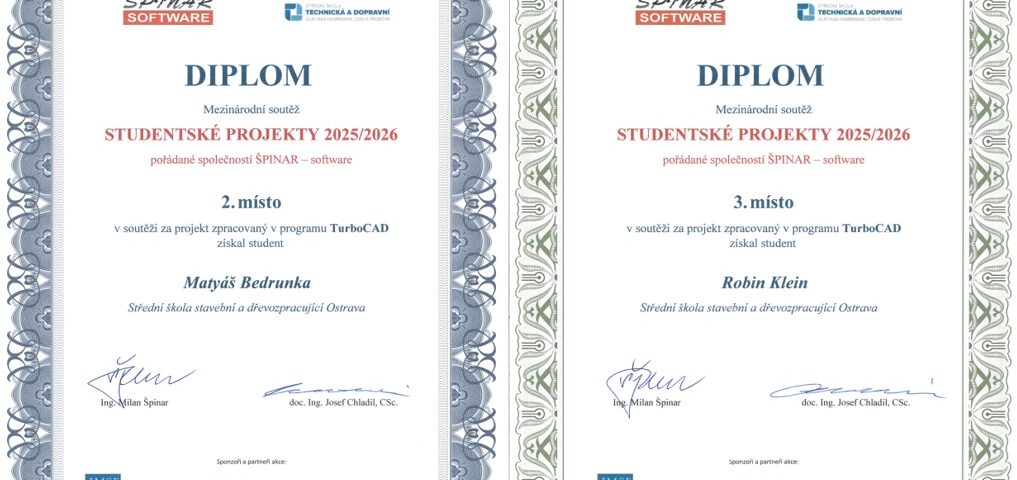 Úspěch našich žáků v soutěži CAD modelování