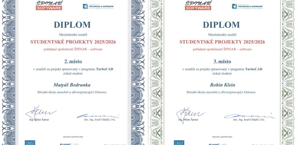 Úspěch našich žáků v soutěži CAD modelování